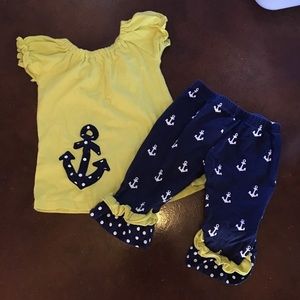 Anchors Away Navy and Yellow set
